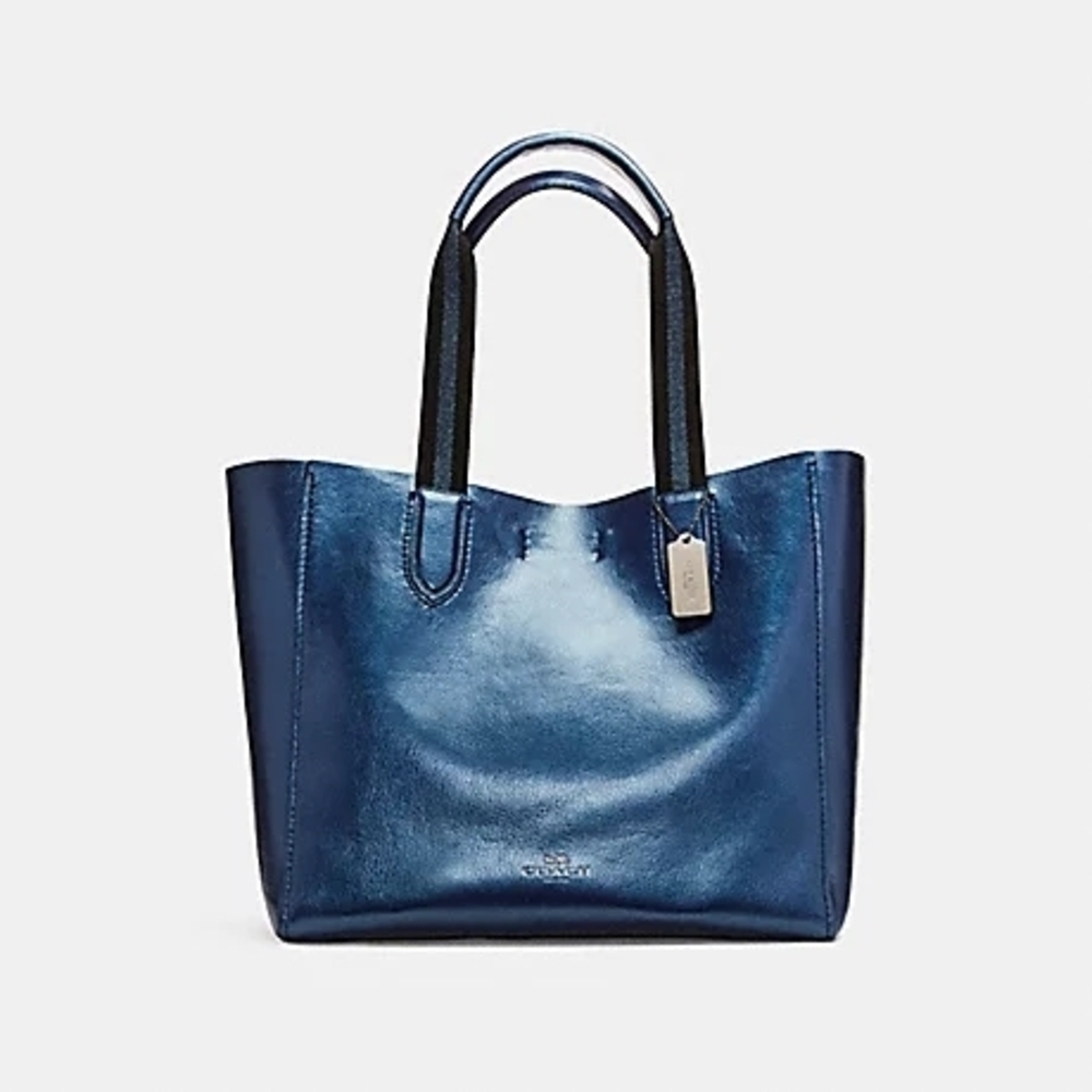 Coach 2017 Large Hologram Derby Tote Metallic Blue